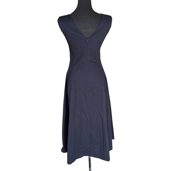 PESERICO ITALY NAVY MIDI DRESS POCKETS STUDDED SIZE EU40 US 4 - Picture 3 of 9